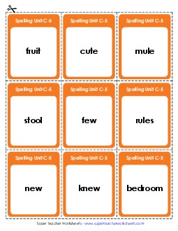 Flashcards (C-5) Spelling C Worksheet