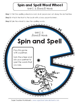 Spin and Spell (C-3)  Spelling C Worksheet