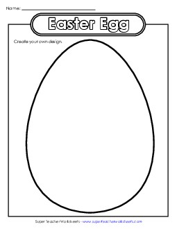 Coloring Page: Blank Easter Egg Worksheet