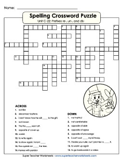 Crossword Puzzle (C-22) Spelling C Worksheet