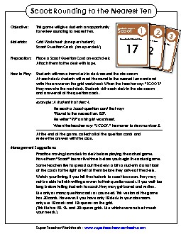 Scoot Game: Rounding (Nearest 10) Worksheet