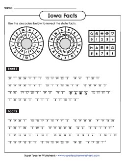 Cryptogram Puzzle States Individual Worksheet