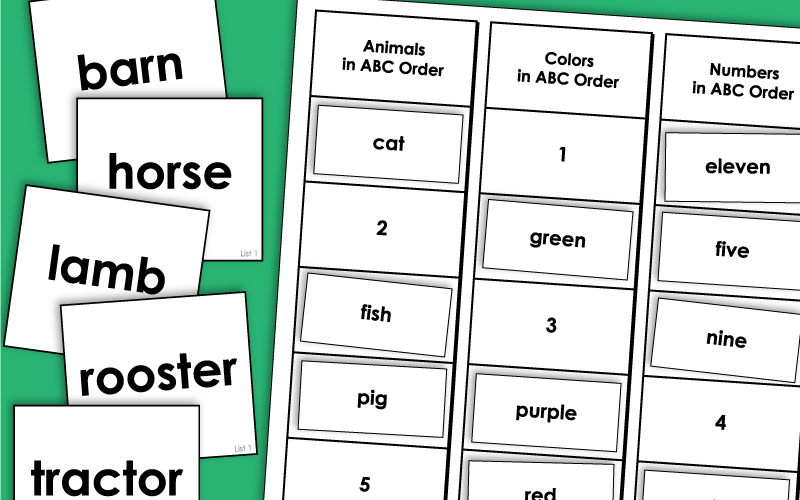 Alphabetical Order Worksheets