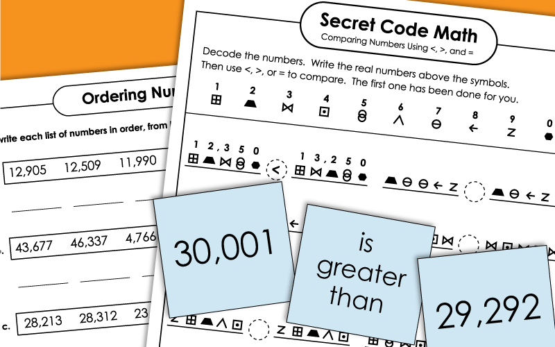 Comparing 5-Digit Numbers: Worksheets