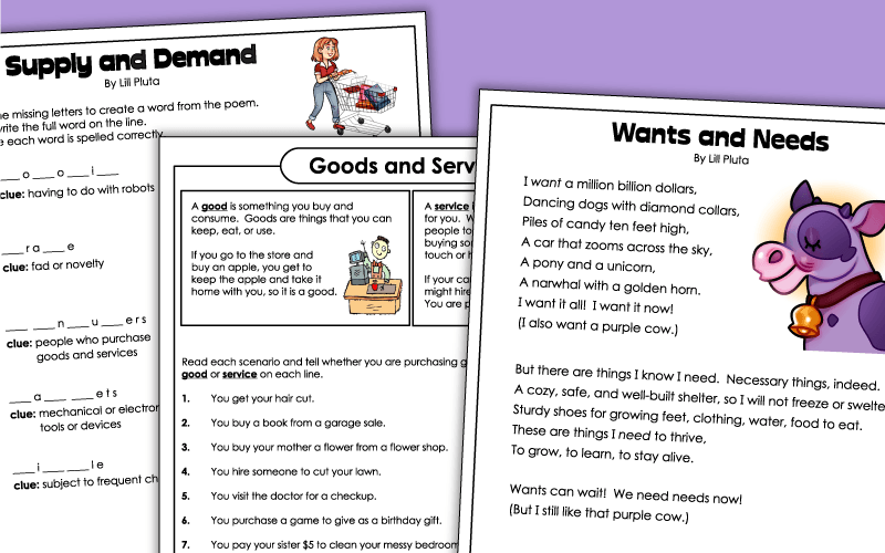 Economics Worksheets - Money