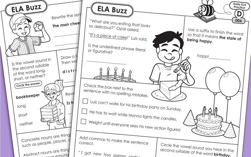 ela buzz d Worksheets