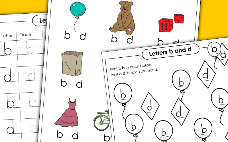 Letters b and d Reversal Worksheets