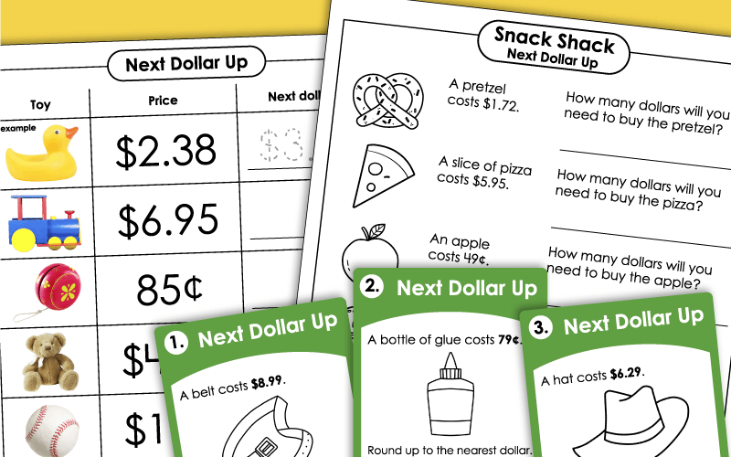 Dollar Up Worksheets