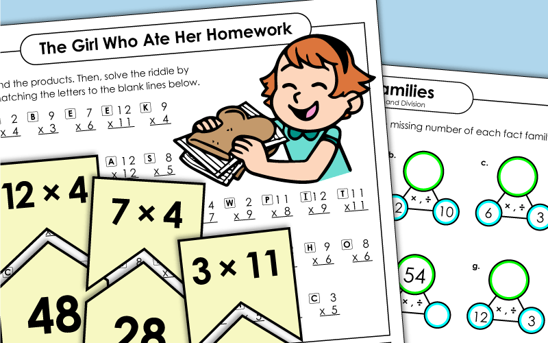 Basic Multiplication Worksheets - Through 12