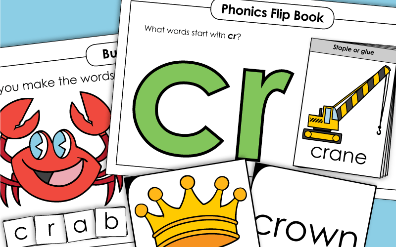 Phonics Blends Worksheets: CR