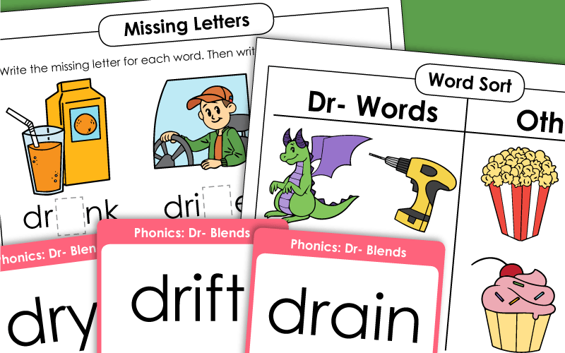 Consonant Blend: DR - Worksheets