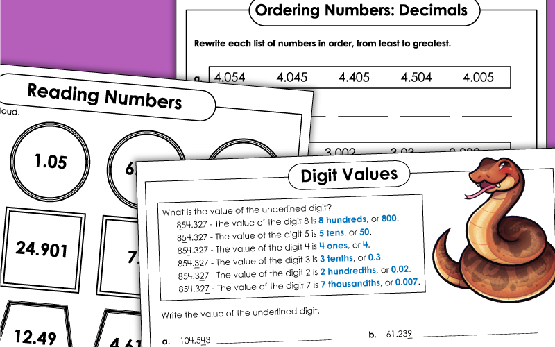 Decimals to Thousandths