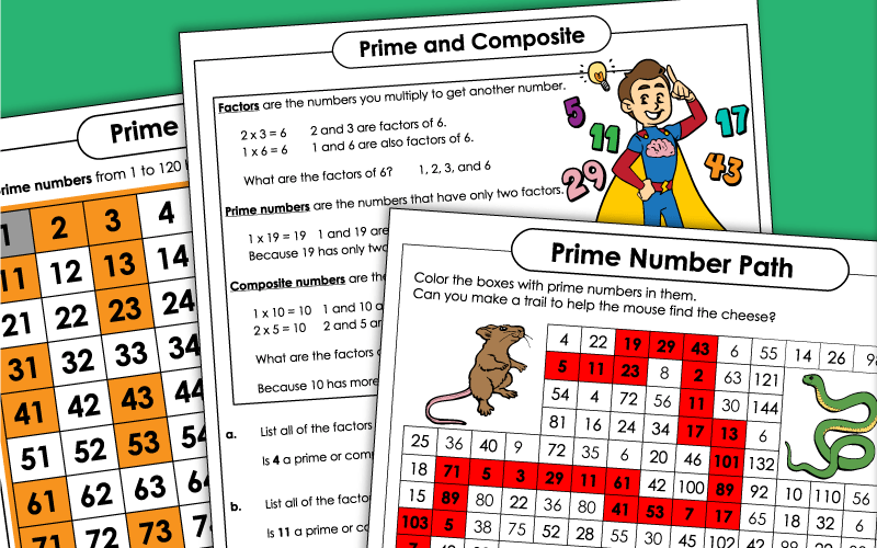 Prime and Composite Numbers - Worksheets