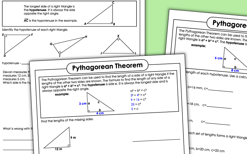 Pythagorean Theorem Worksheets