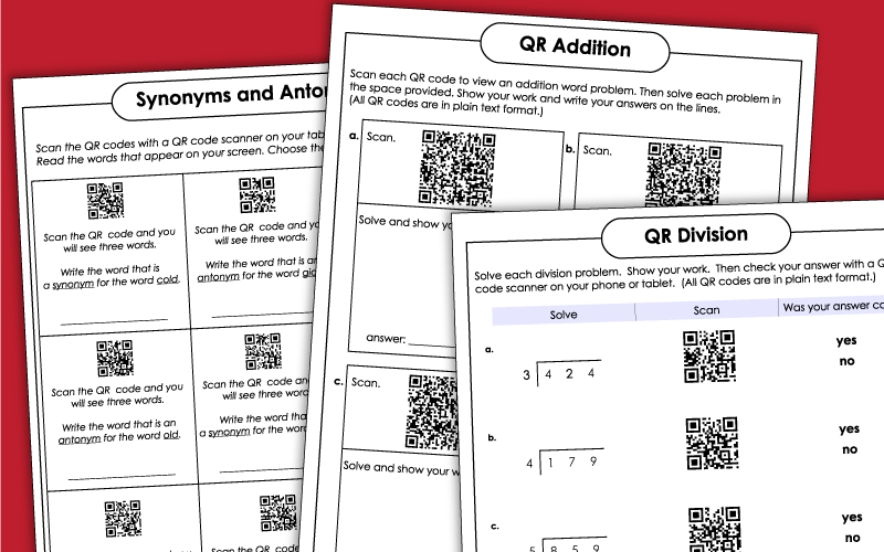 QR Code Worksheets