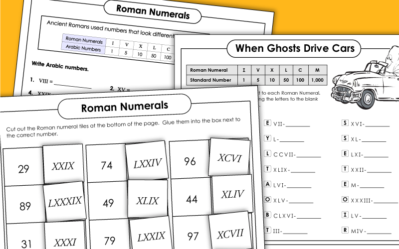 Roman Numeral Worksheets