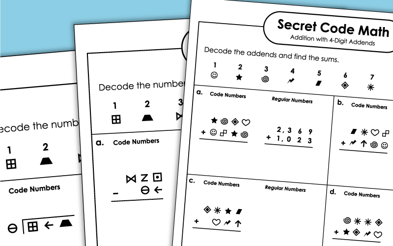 Secret Code Math Worksheets