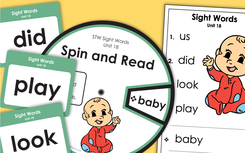 Sight Words Worksheets - Unit 18