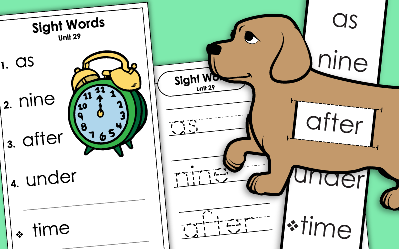 Sight Words Worksheets - Unit 29