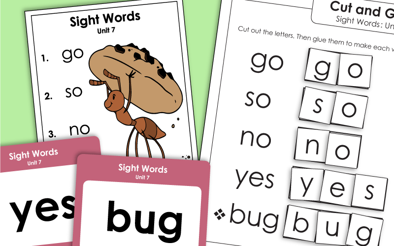 Sight Words Worksheets - Unit 7