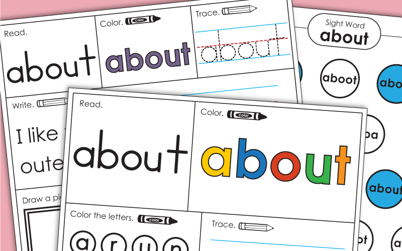 Sight Word Worksheets: About