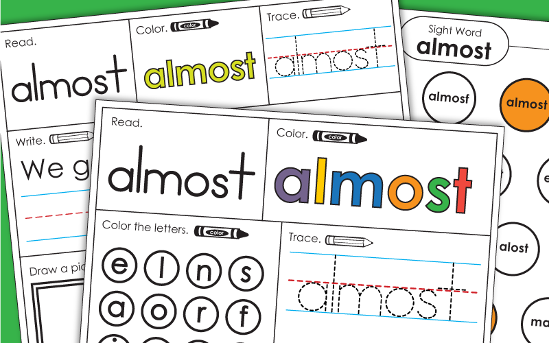 Sight Word: almost