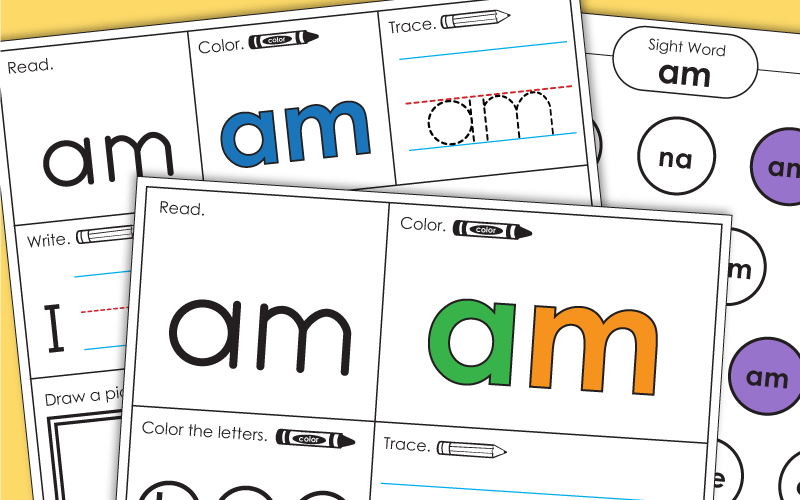 Sight Word Worksheets: Am