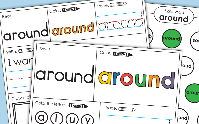 Sight Word Worksheets: Around