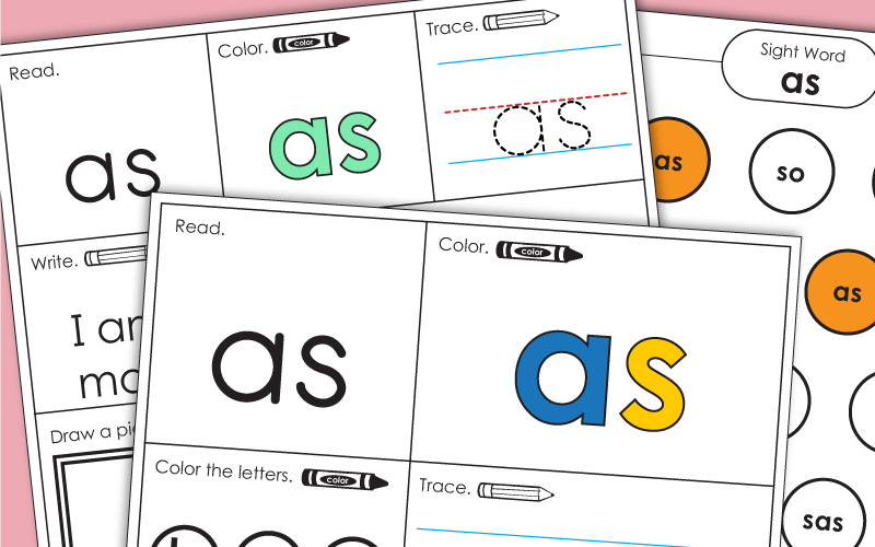 Sight Word Worksheets: As