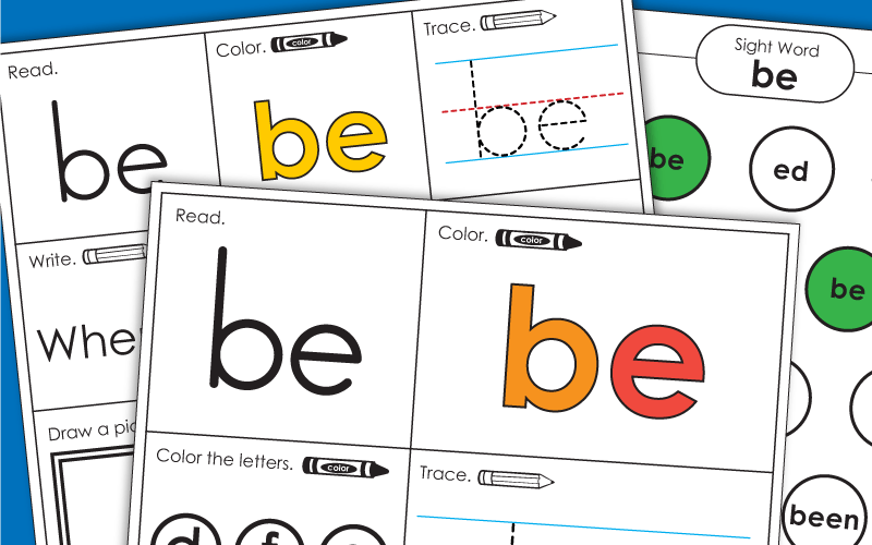 Sight Word Worksheets: Be