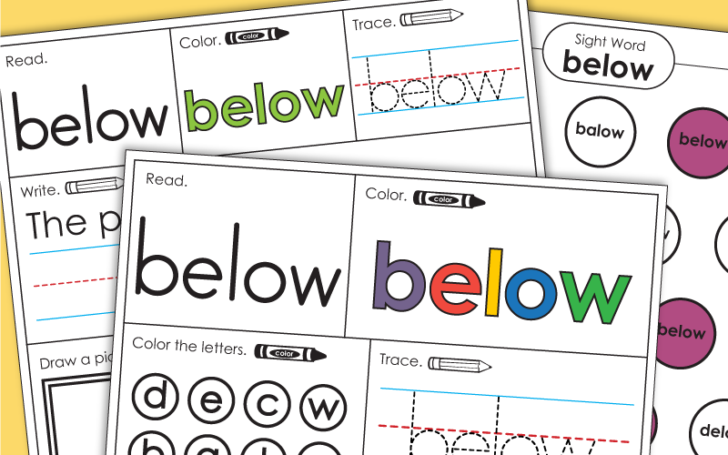 Sight Word: below