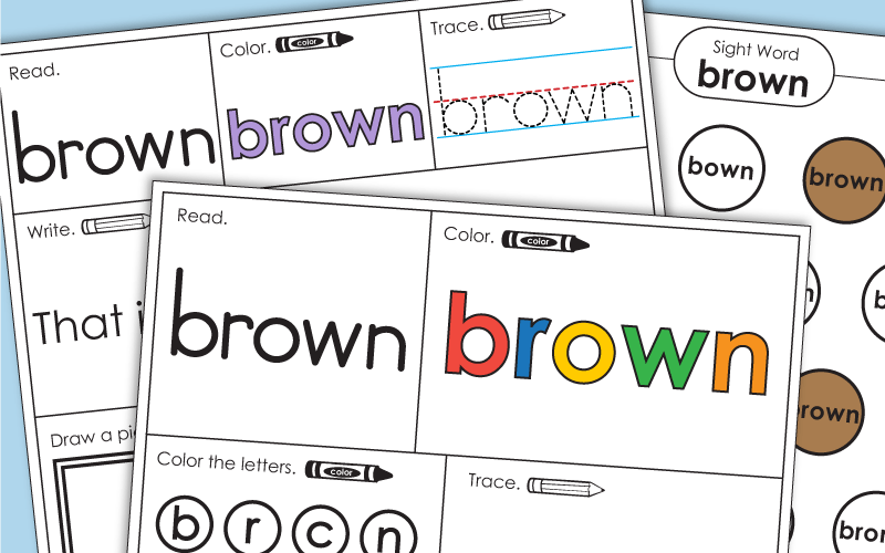 Sight Word Worksheets: Brown