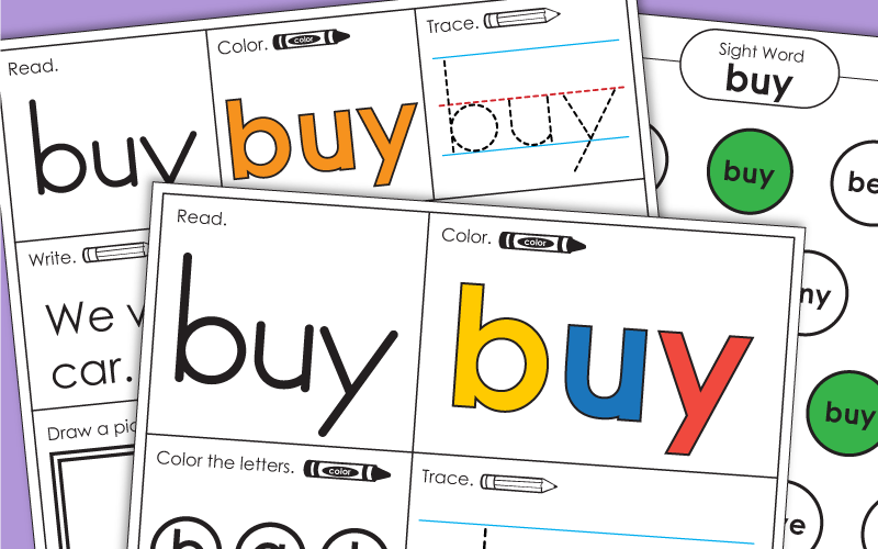 Sight Word Worksheets: Buy