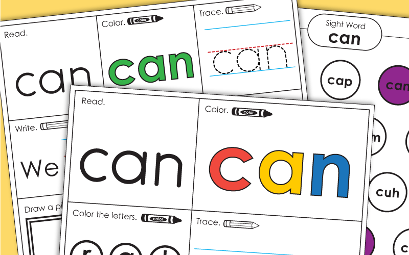 Sight Word Worksheets: Can