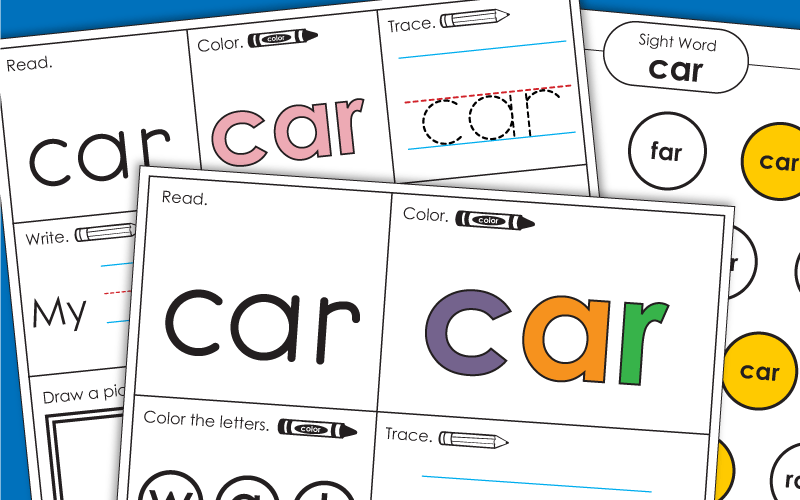 Sight Word Worksheets: Car