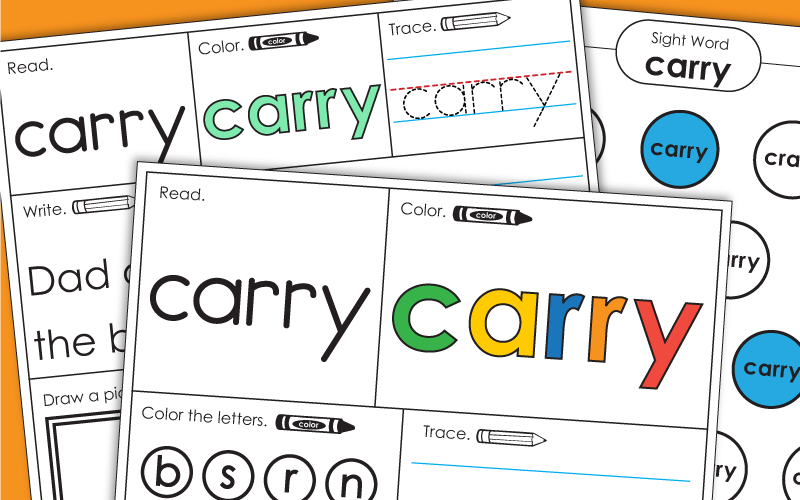 Sight Word Worksheets: Carry