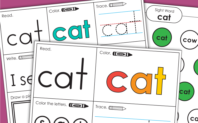 Sight Word Worksheets: Cat