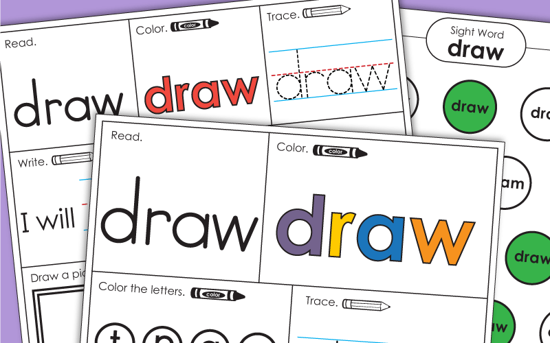 Sight Word Worksheets: Draw