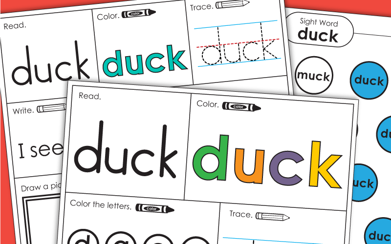 Sight Word Worksheets: Duck