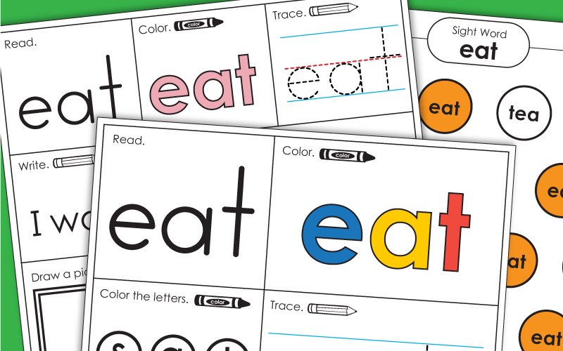 Sight Word Worksheets: Eat