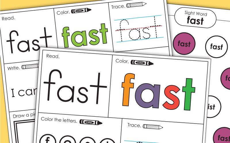 Sight Word Worksheets: Fast