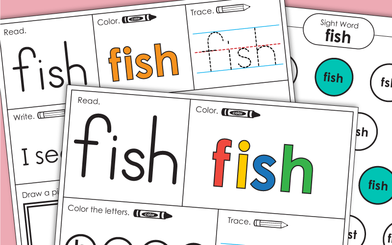 Sight Word Worksheets: Fish