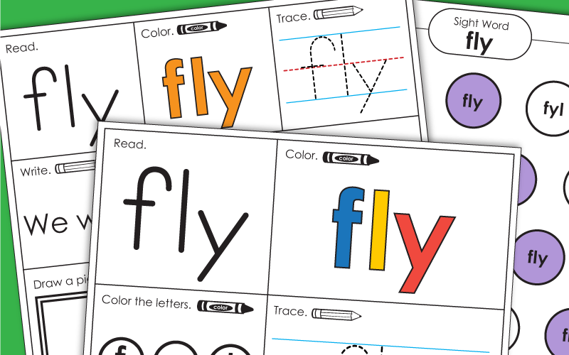 Sight Word Worksheets: Fly