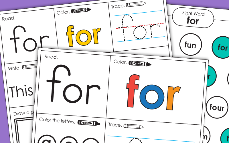 Sight Word Worksheets: For