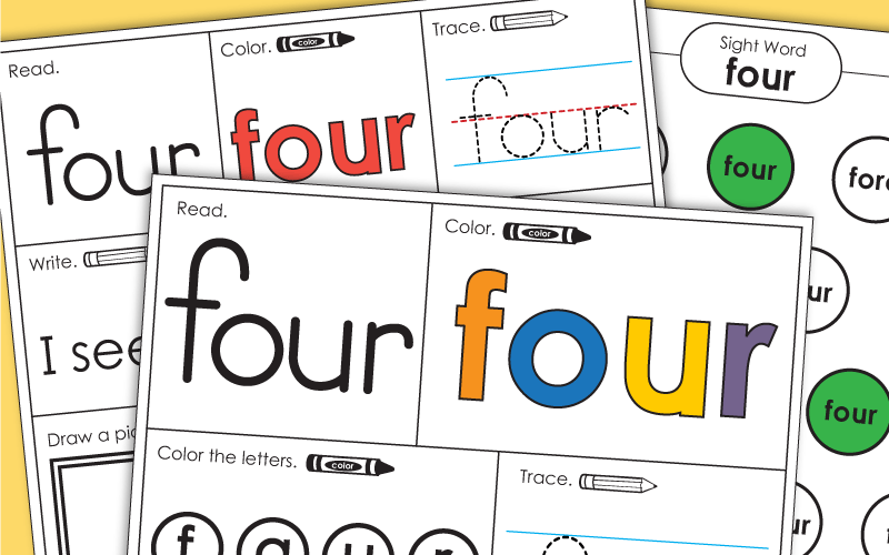 Sight Word Worksheets: Four