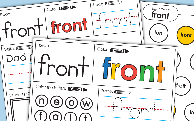 Sight Word: front