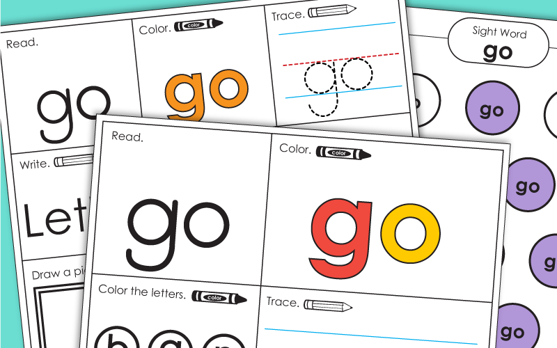 Sight Word Worksheets: Go