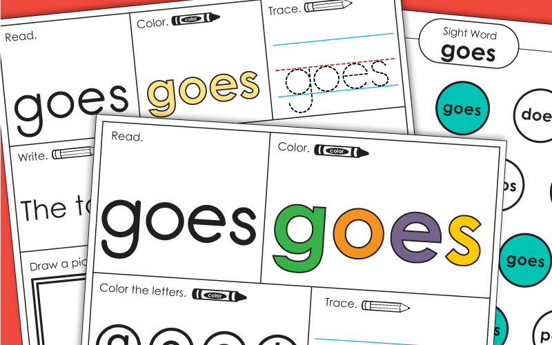 Sight Word Worksheets: Goes