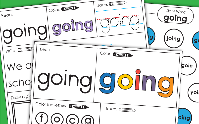 Sight Word Worksheets: Going