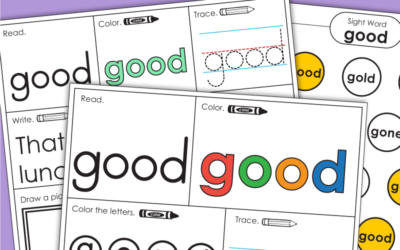 Sight Word Worksheets: Good